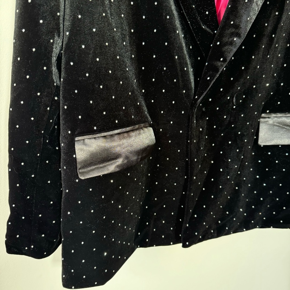 Never Fully Dressed Black Velvet Jacket with Pink Lining - Picture 6 of 13